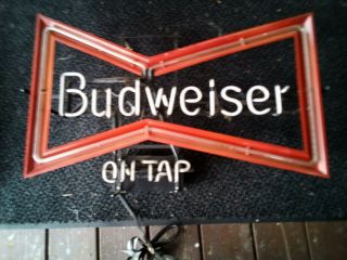 Vintage Budweiser On Tap Neon Sign