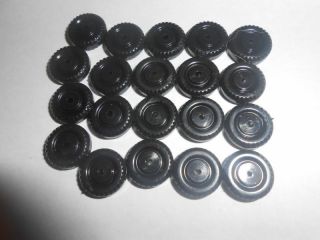 25 Black 1/2 " Midgetoy Tootsietoy Car Truck Tires Old Stock