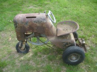 Rare Vintage Early 1950 ' s Hiller Yard Hand Tractor 3 Wheeler Model 100 2