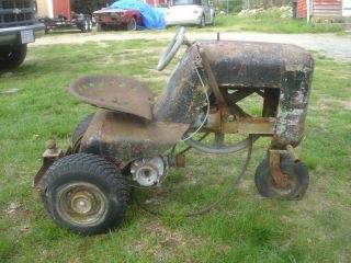 Rare Vintage Early 1950 ' s Hiller Yard Hand Tractor 3 Wheeler Model 100 4