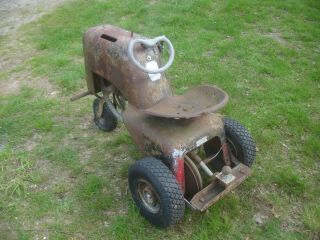 Rare Vintage Early 1950 ' s Hiller Yard Hand Tractor 3 Wheeler Model 100 5
