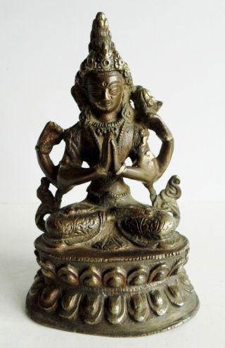 Rare Old Chinese Or Indian Bronze Buddha Type Statue - Early Example