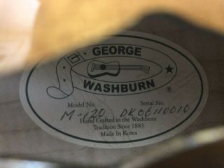 RARE Washburn M - 120 Richie Owens Signature Mandolin F - Style w/Case 3