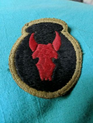 Wwii Us Army 34th Infantry Division Od Border Black Backed Patch