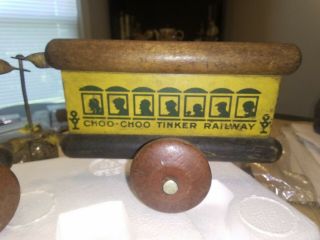 VINTAGE TOY TINKERS,  CHOO - CHOO TINKER RAILWAY TRAIN PULL TOY 5