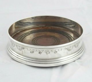 Smart Vintage Classical Solid Sterling Silver Wine Bottle Coaster Stand 1980