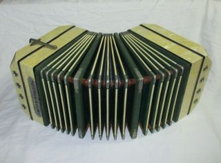 Vintage Antique Mother of Pearl Concertina Accordion w/ Carrying Case 3