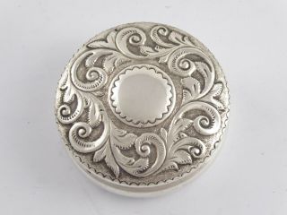 Antique Victorian Solid Sterling Silver Pill Snuff Box 1897 33 G