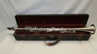 Vintage Pedler “hoosier” Silver Pedler Clarinet W/original Case Sn45389