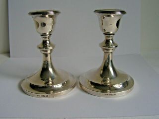 Antique Solid Silver Candlesticks Levi & Salaman 1922