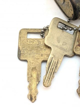 Vintage OEM Cat Caterpillar 5P8500 Padlock W/ 5 Keys 6