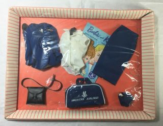 Rare Vintage Barbie American Airlines Stewardess Complete Outfit 984 Nrfb