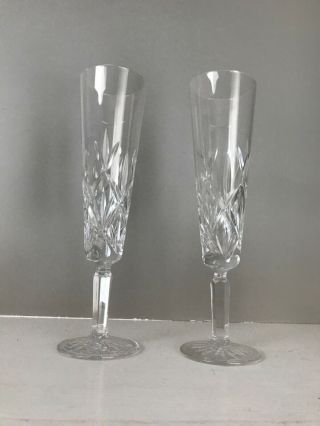 Tiffany & Co - Two Vintage Crystal Champagne Flutes - - Circa 200