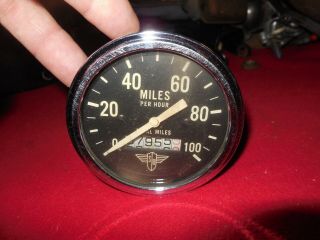 Vintage Stewart Warner Wings 3 3/8 " 0 - 100 Mph Speedometer Scta Trog Roadster 32