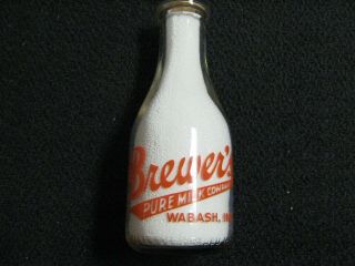 Rare Vintage Quart Milk Bottle Brewer 