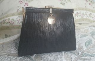 Vintage LOEWE Madrid 1846 Black Leather Clutch,  Purse,  Bag 2
