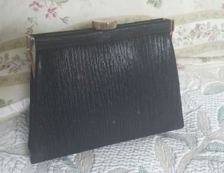 Vintage LOEWE Madrid 1846 Black Leather Clutch,  Purse,  Bag 3