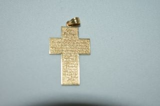 Antique Vintage Estate 14k Yellow Gold Lords Prayer Pendant 3