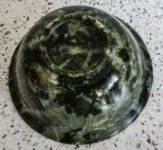 Antique Chinese Spinach Jade Finger Bowl Translucent Green White 4