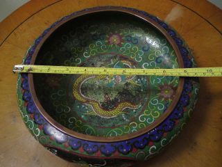 Large 19thc Chinese Cloisonne Brush Washer Bowl Dynasty Mark Da Ming Nian Zao