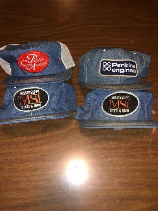 Four Denim K Brand Vintage Trucker Hats Snapback Vintage