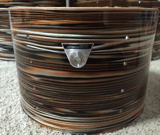 Vintage Ludwig Standard Drum Set Shells Gold Strata 13/16/22 WOW 2