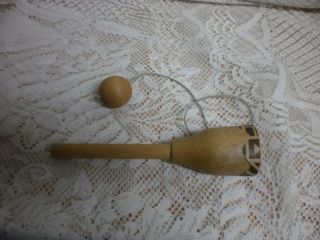 Vintage Wood Cup Ball String Toy Game Stick