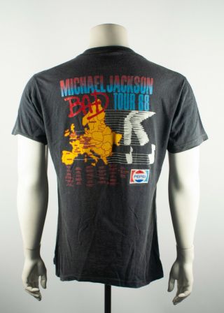 Vtg Michael Jackson Bad Tour 1988 Europe T - Shirt Tee Size L 2