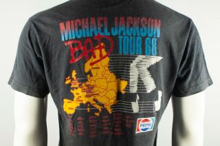Vtg Michael Jackson Bad Tour 1988 Europe T - Shirt Tee Size L 4