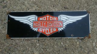 Vintage Harley Davidson Motorcycles Porcelain Metal Sign Dealer Sales Service