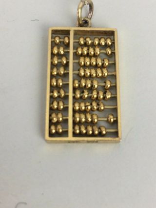 Vintage 14k Solid Gold Abacus Charm Bracelet Pendant 3.  3 Gr Math Moves 3 - D