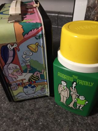 Addams Family Vintage Metal Lunchbox,  Thermos 1974 4