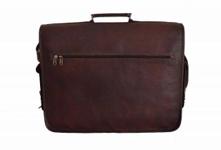 L TO XL Mens Brown Leather Vintage Laptop Briefcase Messenger bag Business Case 4