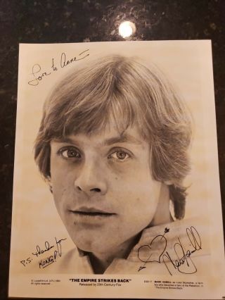 Vintage Empire Strikes Back Lobby Card Signed By Mark Hamill