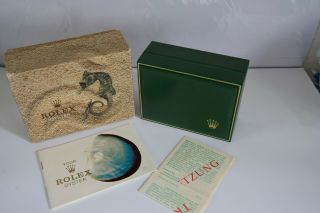 ROLEX Vintage ' Seahorse ' 1970 ' s Inner outer Box Trans & Oyster Booklet 2