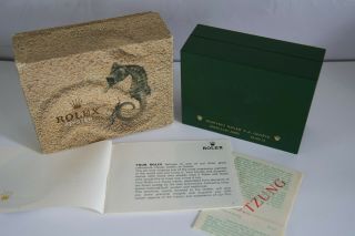 ROLEX Vintage ' Seahorse ' 1970 ' s Inner outer Box Trans & Oyster Booklet 3