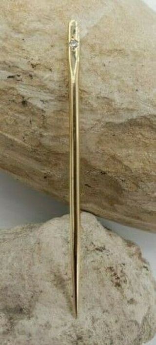 14 Kt Yellow Gold And Diamond Toothpick