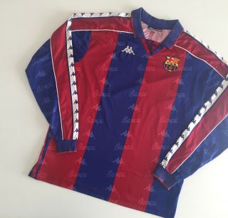 Barcelona Fc 1992/95 Home Ls Football Shirt L Soccer Jersey Kappa Vintage Maglia