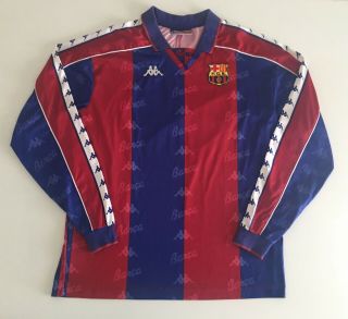 BARCELONA FC 1992/95 Home LS Football Shirt L Soccer Jersey KAPPA Vintage Maglia 4
