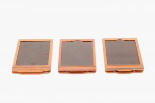 Three Vintage Wood 4x5 " Glass Plate Holders