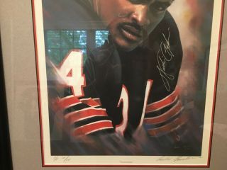 RARE WALTER PAYTON SIGNED AUTOGRAPH LE 34 ARTIST PROOF LITHOGRAPH HOF 2