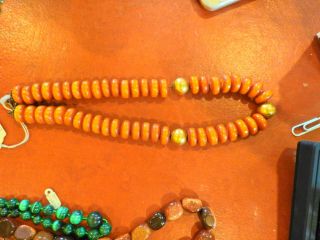 Amber And Brass Bead Necklace