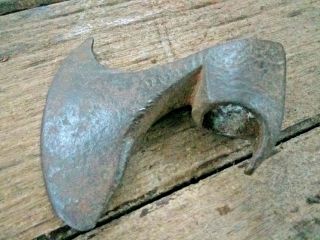 Old Early Rare Vintage Indo Persian Iron Hand Carved Battle Axe Head - 2