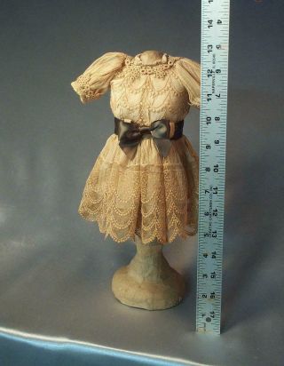 Fantastic Antique French Lace Doll Dress Silk Lining 4 Bebe Jumeau or Bluette 2