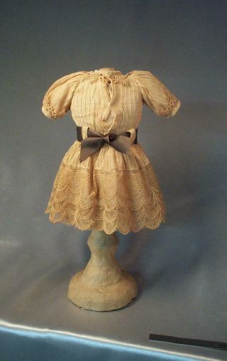 Fantastic Antique French Lace Doll Dress Silk Lining 4 Bebe Jumeau or Bluette 5
