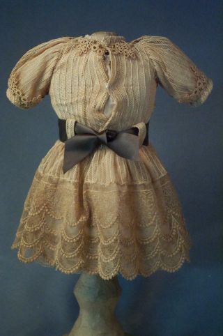 Fantastic Antique French Lace Doll Dress Silk Lining 4 Bebe Jumeau or Bluette 6