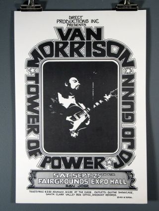 Van Morrison,  1971 Vintage Poster From San Jose Ca