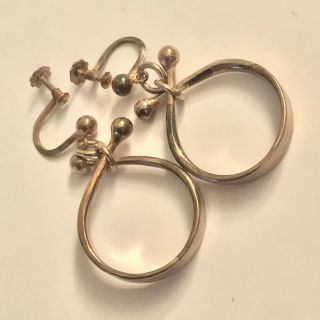 Anna Greta Eker Age Norway Modernist Sterling Silver Earrings Jewelry -