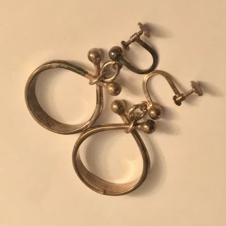 Anna Greta Eker AGE Norway Modernist Sterling Silver Earrings jewelry - 5