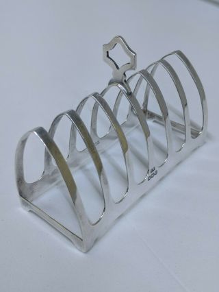 ENGLISH STERLING SILVER 6 SLICE TOAST RACK EDWARD VINER 1923.  68.  5 GRAMS WEIGHT 2